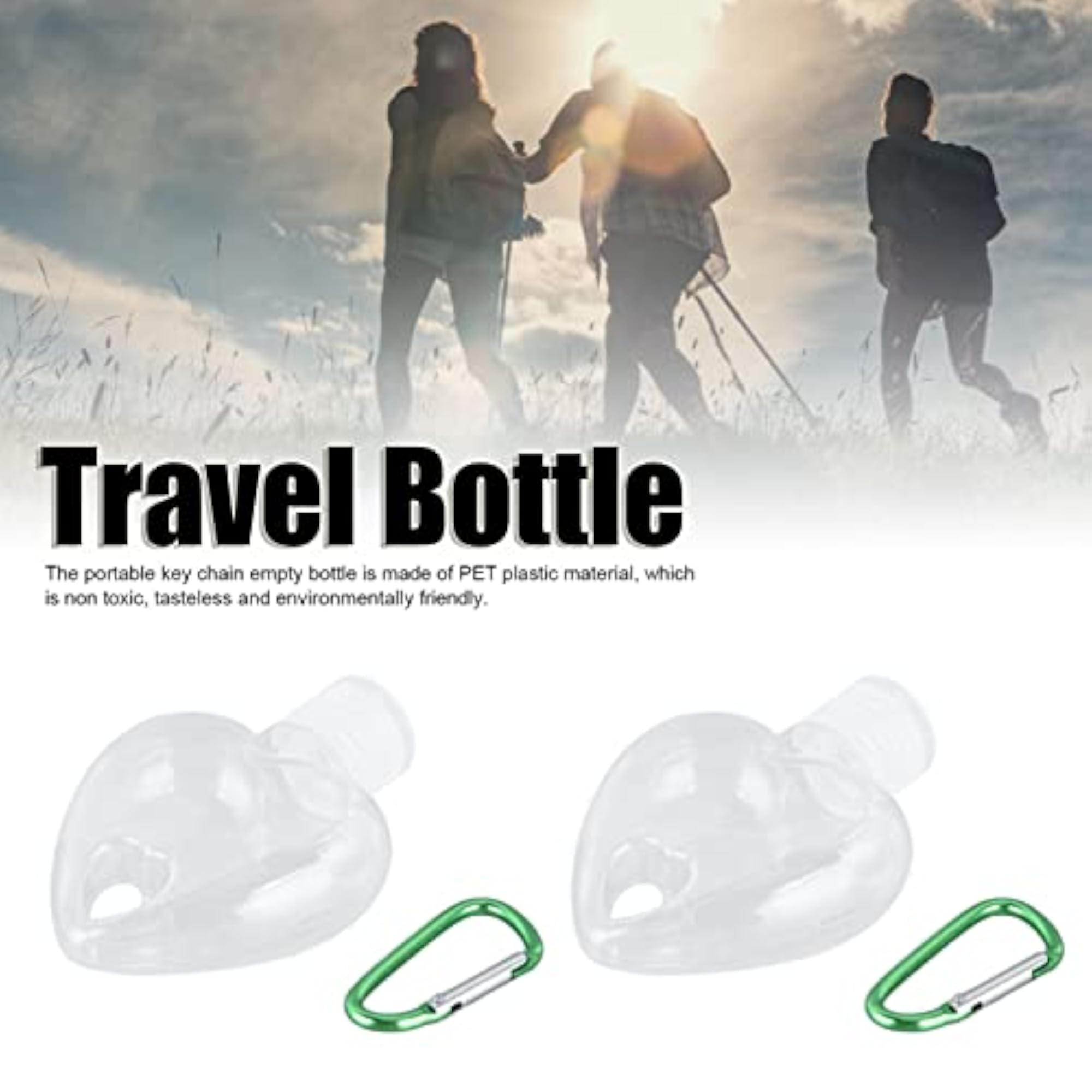 Travel Container, Refillable Flip Cap Transparent Leakproof Bottle